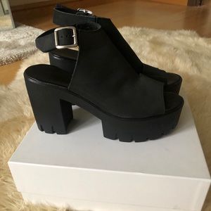 TopShop Platform Wedge Sandals with Ankle Strap